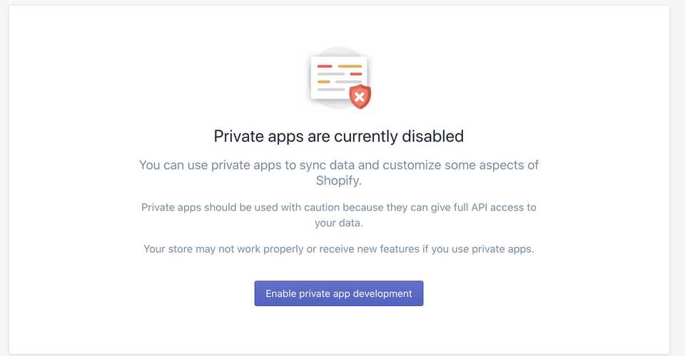 Enable private app