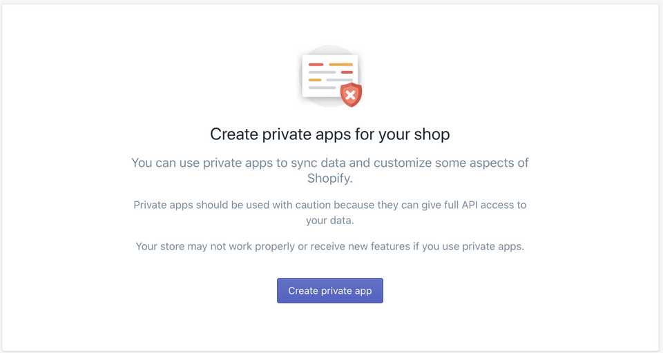 Create private app